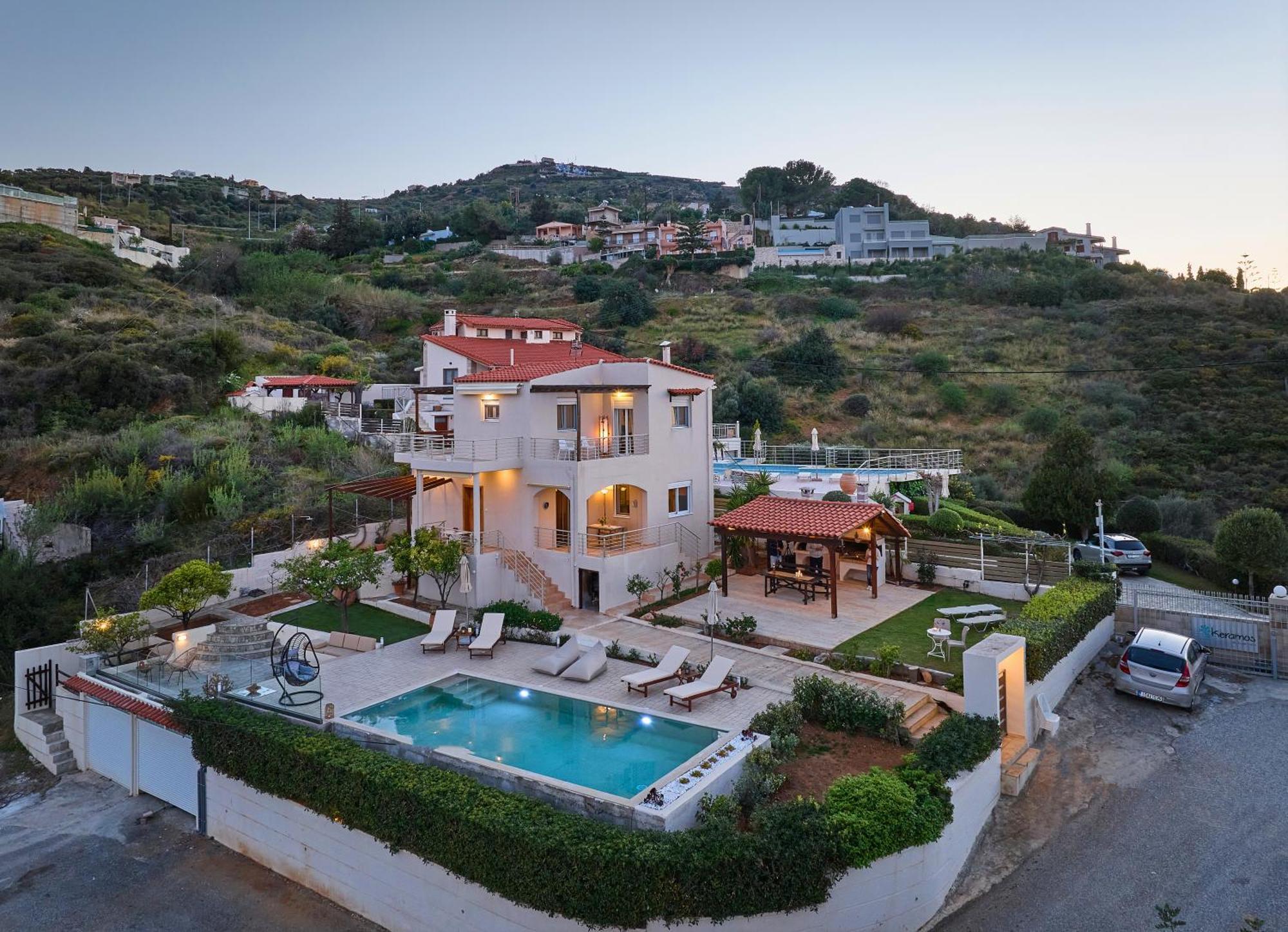 Spacious Villa With Private Eco-Pool And Panoramic Sea View Agia Pelagia  Exterior foto